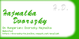 hajnalka dvorszky business card